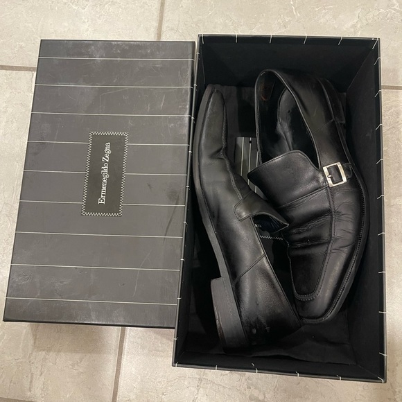 Ermenegildo Zegna Classic Black Slip-On Loafers